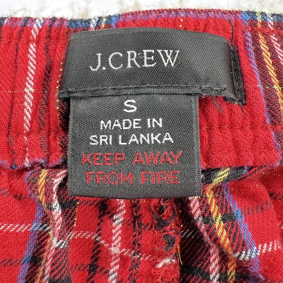 J Crew Pajama Pants Womens S Red Plaid Holiday Lounge Cabincore Lagenlook - Picture 9 of 13